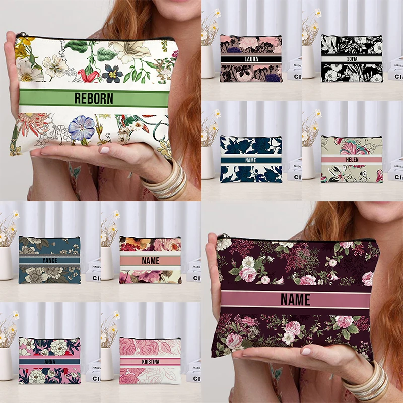 Luxury Skincare Women - Bolsa de cosméticos con nombre Floral